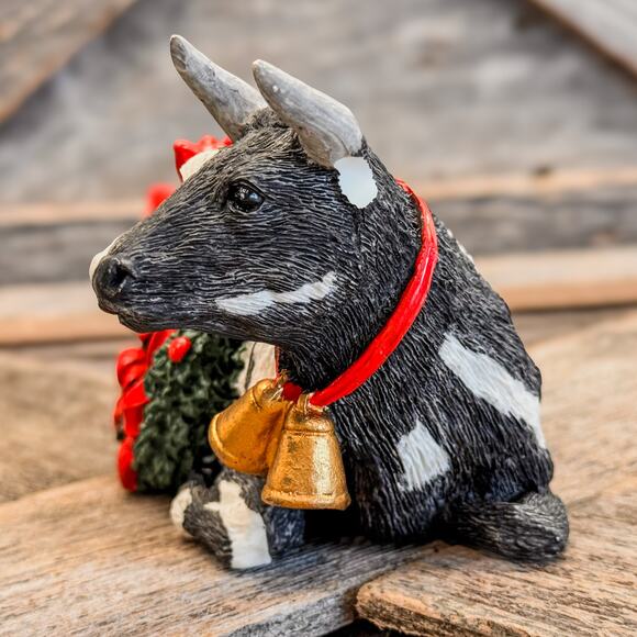 Tom Rubel Vintage 1989 Christmas Cow, Silver Deer, Christmas Animal Collection - Picture 4 of 9